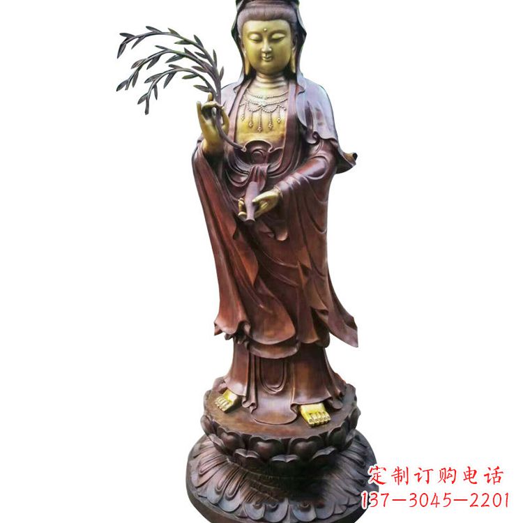 大同高贵优雅的观音铜雕塑