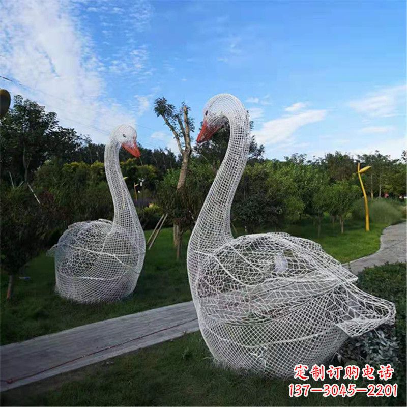 大同梦幻般的大型网格天鹅景观动物雕塑