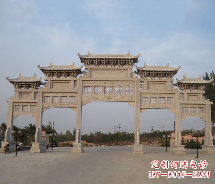 大同大型五门牌坊石雕精美雕塑