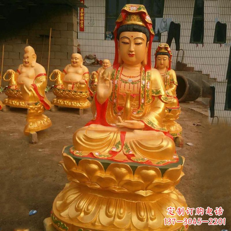 大同完美体现观音神性的铸铜观音雕塑