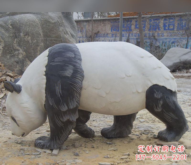 大同特色熊猫石雕定制