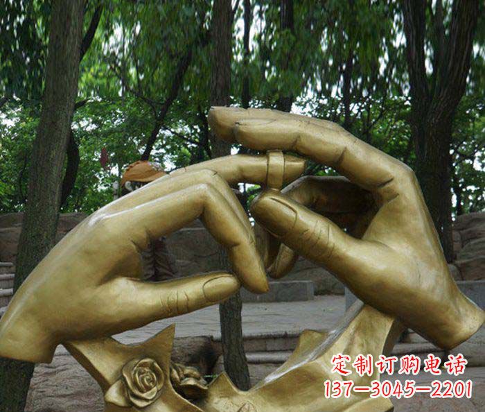 大同戴戒指园林景观铜雕