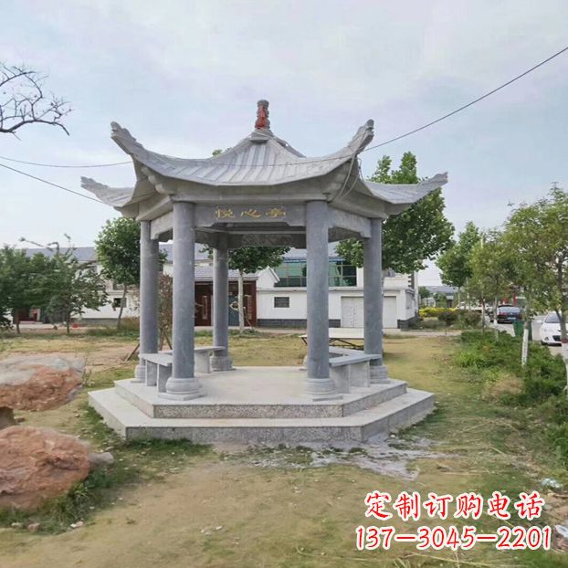 大同中领雕塑 | 六角石凉亭公园雕塑