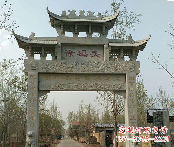 大同精美纯手工大理石牌坊雕塑