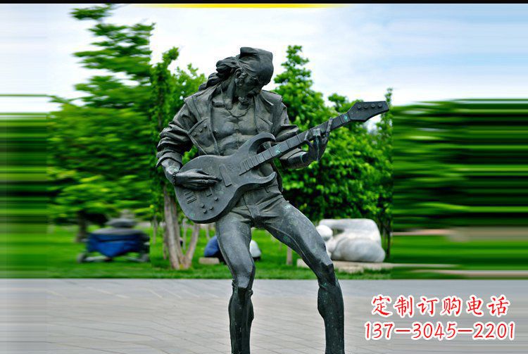 大同铜雕吉他景观雕塑