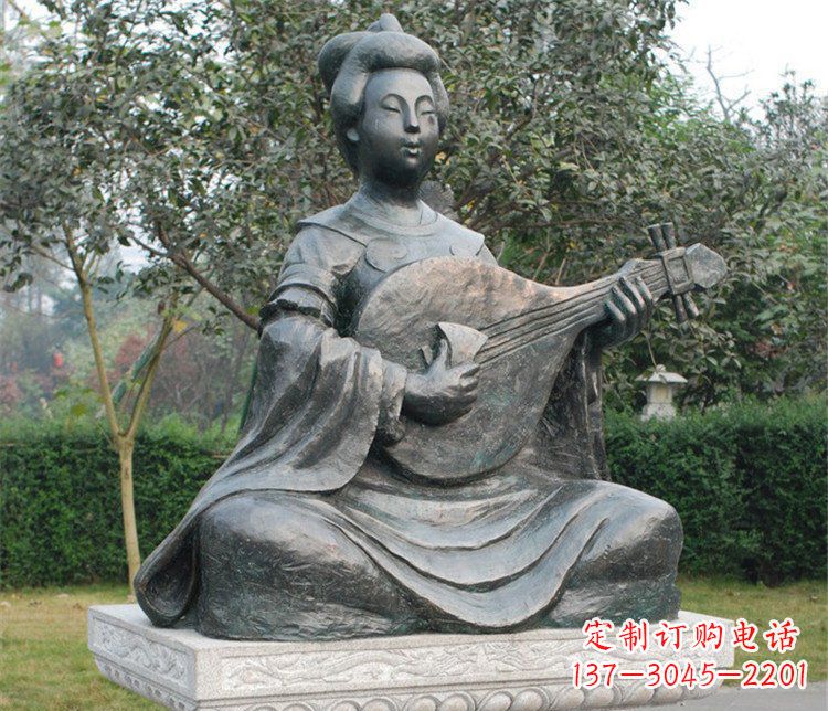 大同古典风情弹琵琶雕塑