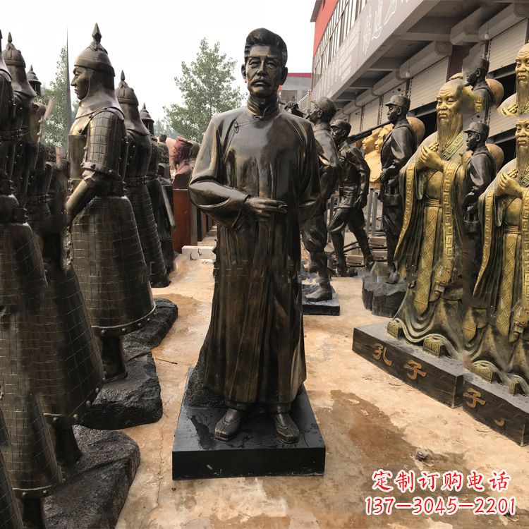 大同经典人物鲁迅大师仿铜雕塑