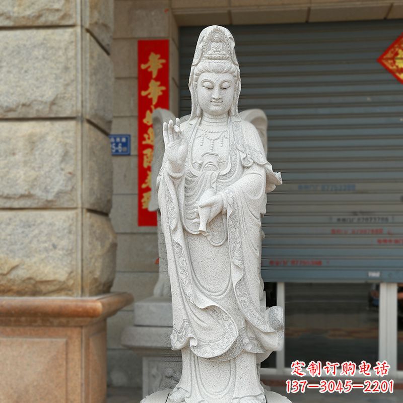 大同经典青石观音雕塑