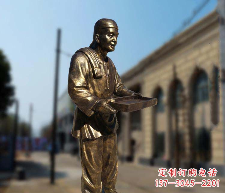 大同店小二人物铜雕1