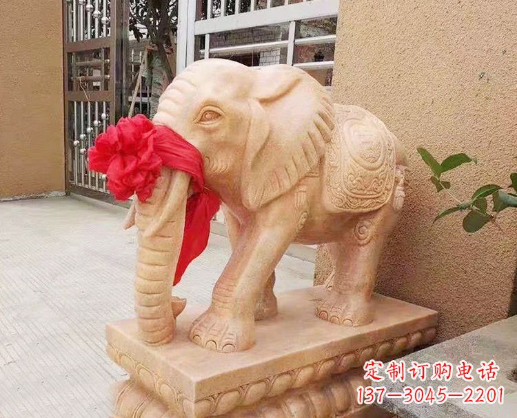 大同精心雕刻大象石雕
