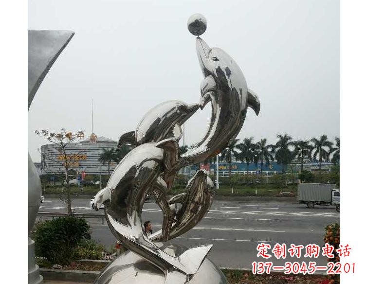 大同海豚精美不锈钢雕塑