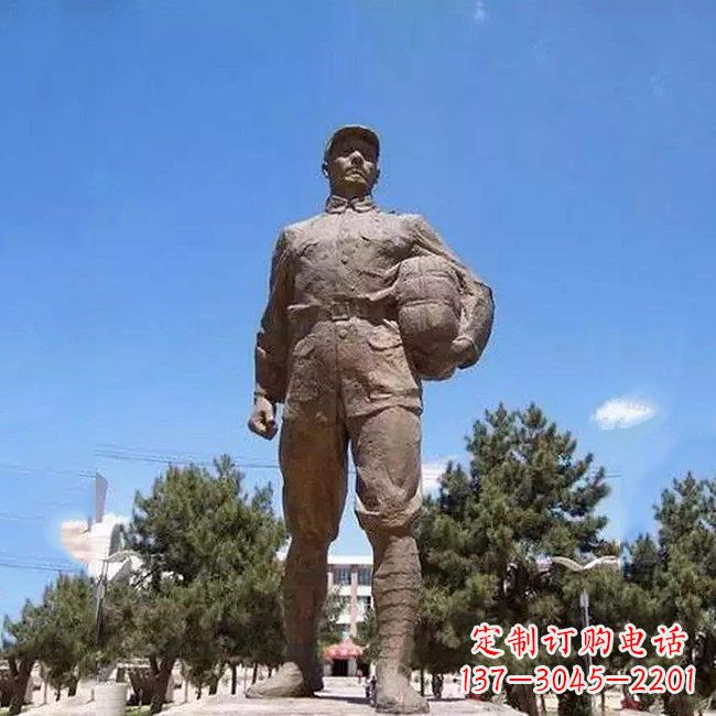 大同董存瑞石雕像-景区园林英雄人物景观雕塑