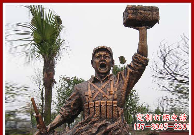 大同董存瑞英雄模范铜雕