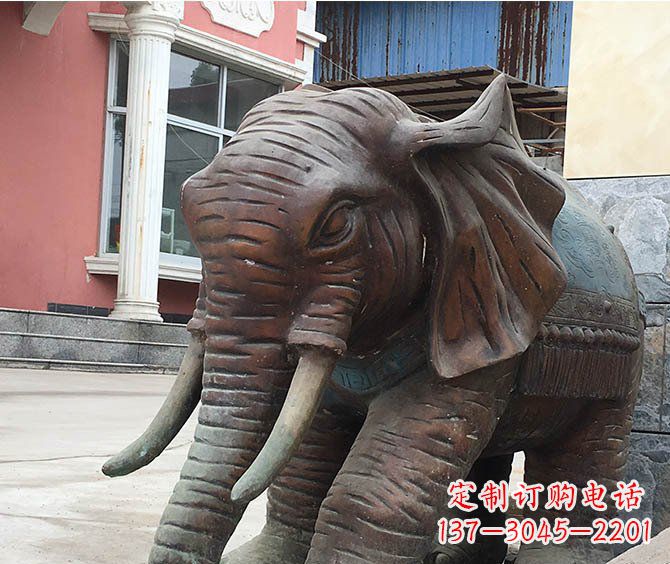大同动物大象公园铜雕摆件
