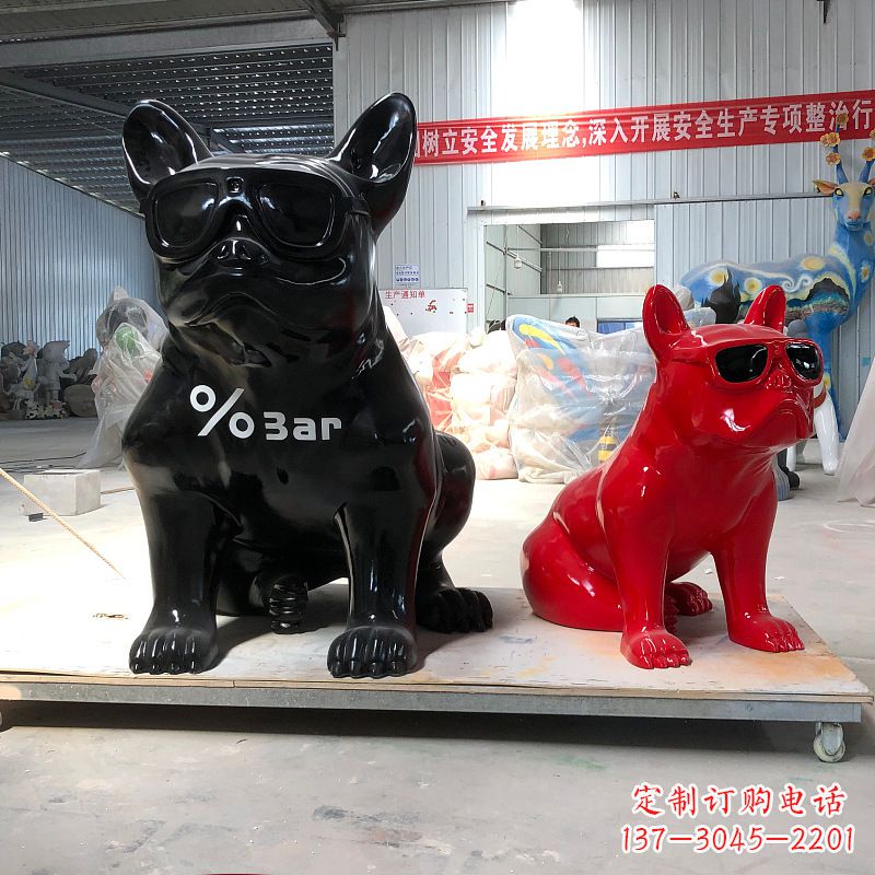 大同精致可爱的不锈钢斗牛犬雕塑