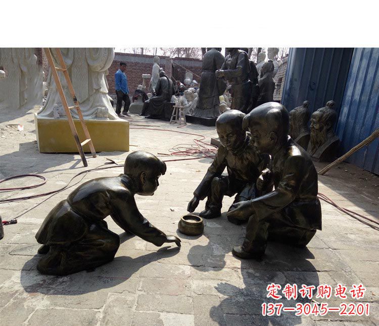 大同斗蛐蛐铜雕 儿童系列