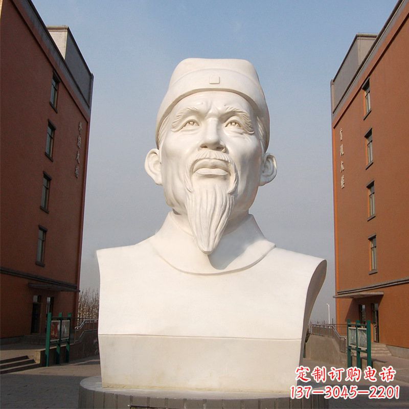 大同杜甫石雕像-学校校园历史名人唐代著名诗人头像