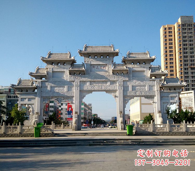 大同精致锻铜牌坊雕塑