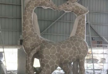 大同大理石艺术精美长颈鹿雕塑