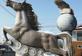大同大理石马踏祥云石雕