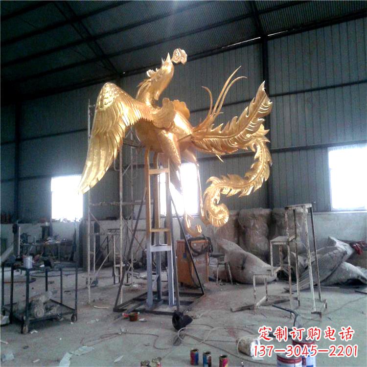 大同锻铜精美凤凰雕塑