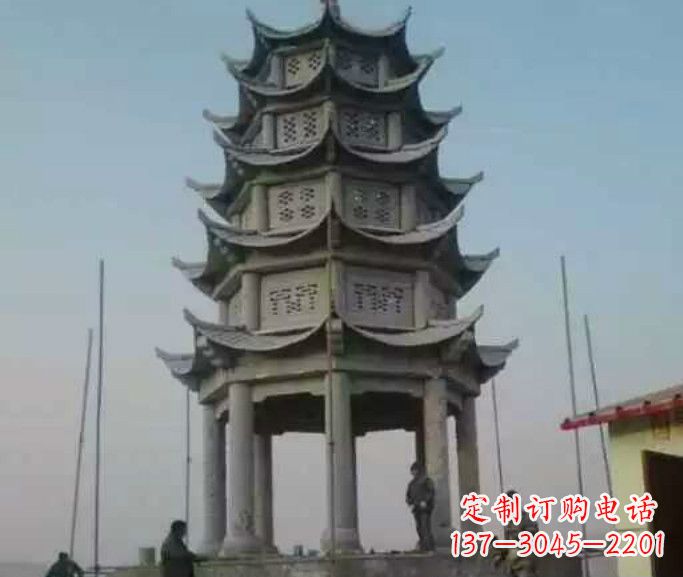 大同精美绝伦的多层凉亭石雕