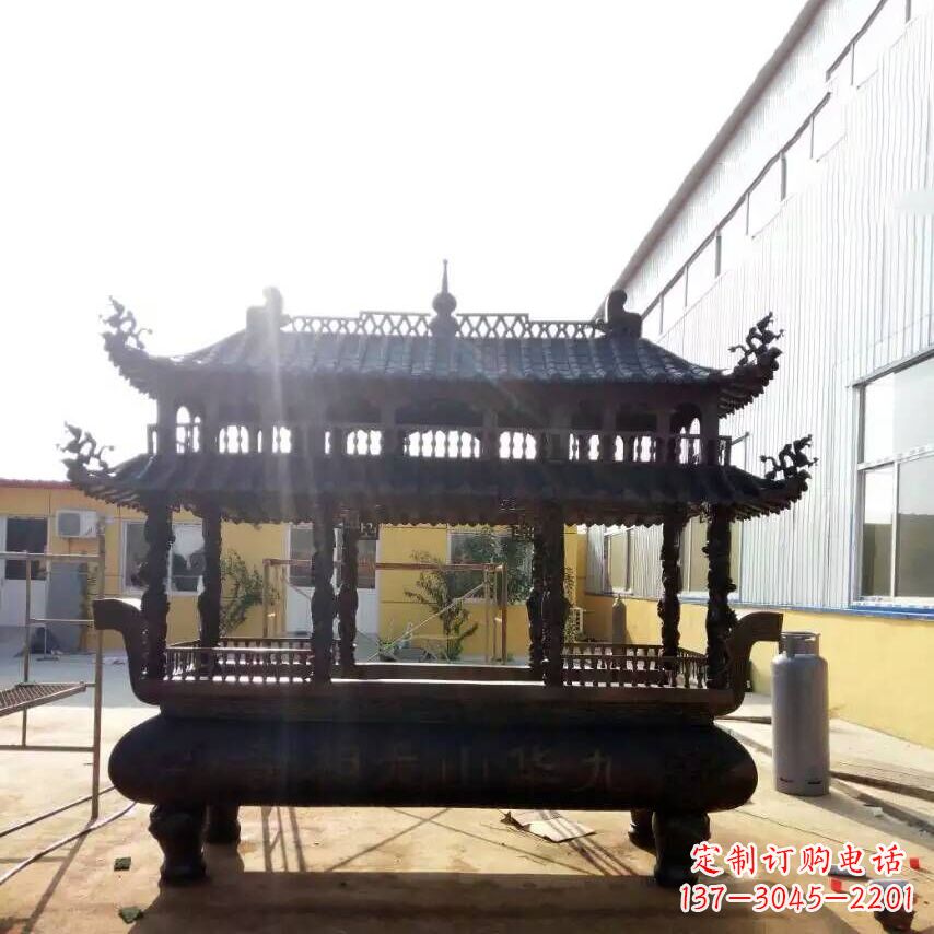 大同欣赏传统文化的多层铜香炉雕塑
