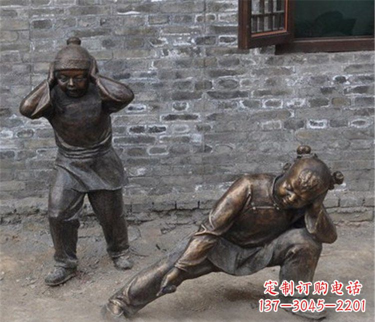 大同儿童放鞭炮公园景观雕塑