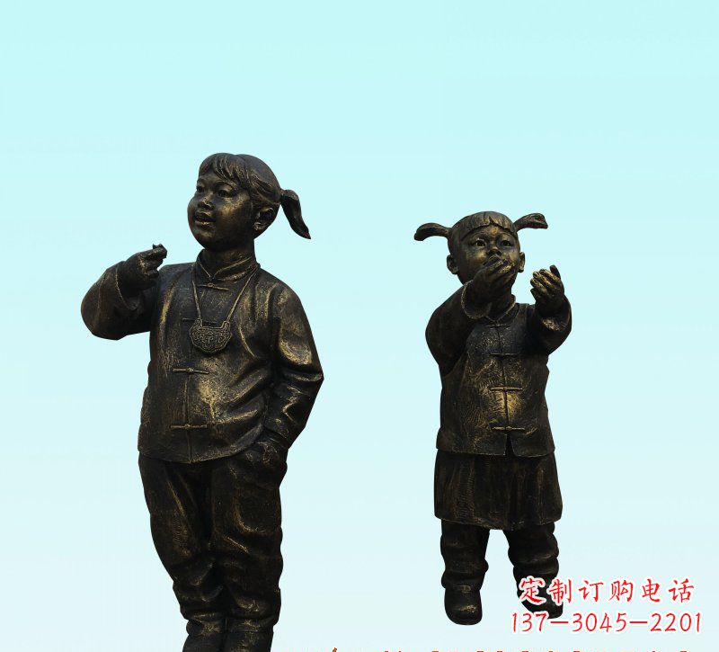 大同领雕塑儿童铜雕精美艺术品