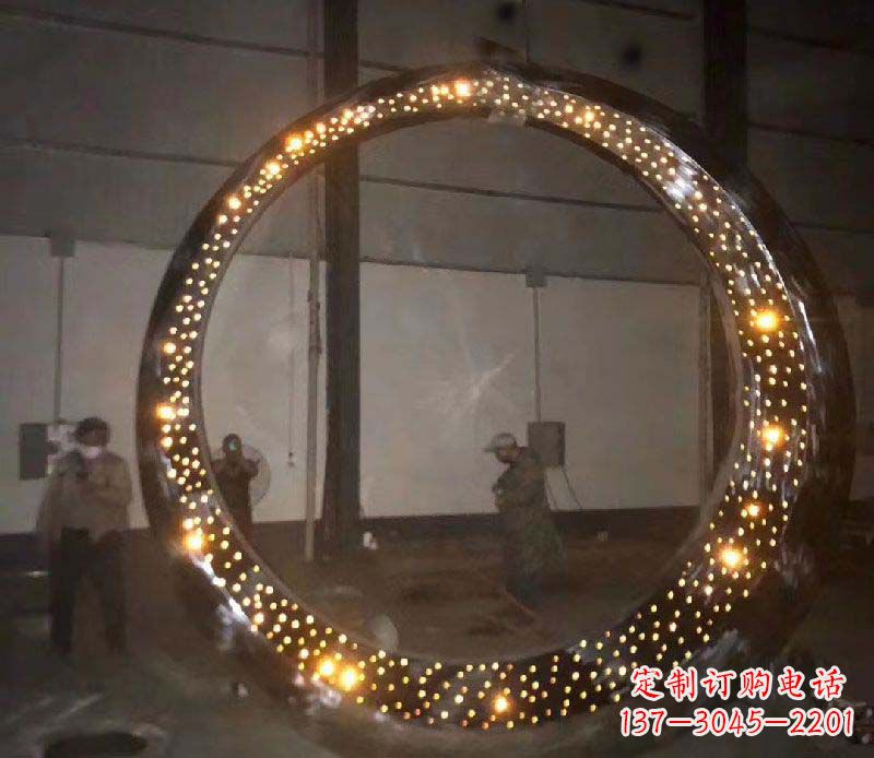 大同发光圆环不锈钢雕塑