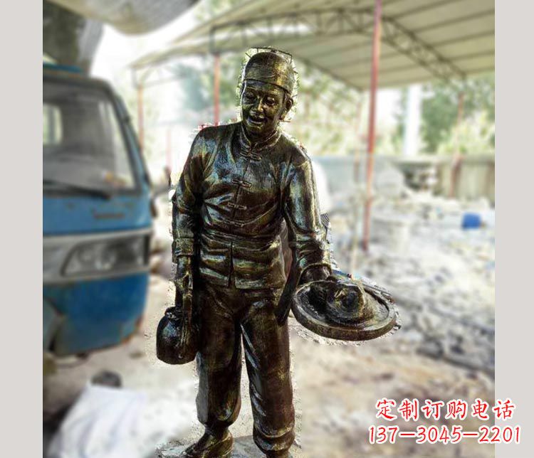大同中领雕塑定制铜雕店小二雕塑
