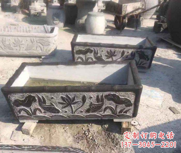 大同精美仿古石水缸雕塑