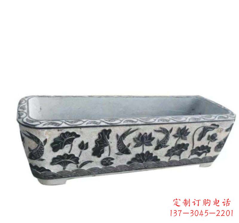 大同方形水缸石雕
