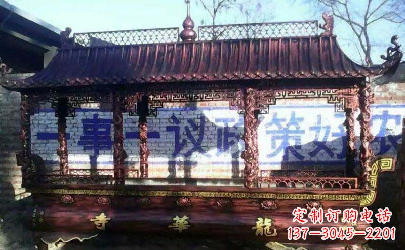 大同方形寺庙香炉铜雕塑