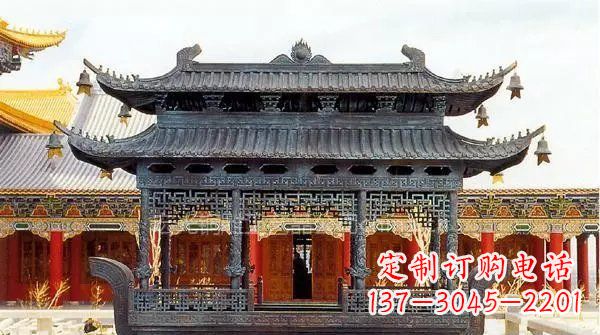 大同方形寺庙香炉铜雕塑