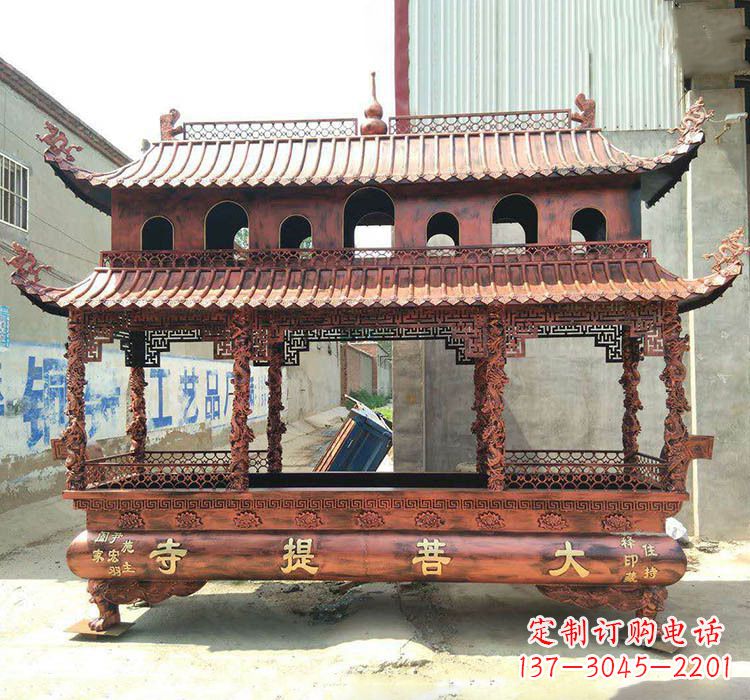 大同方形铜定制香炉雕塑