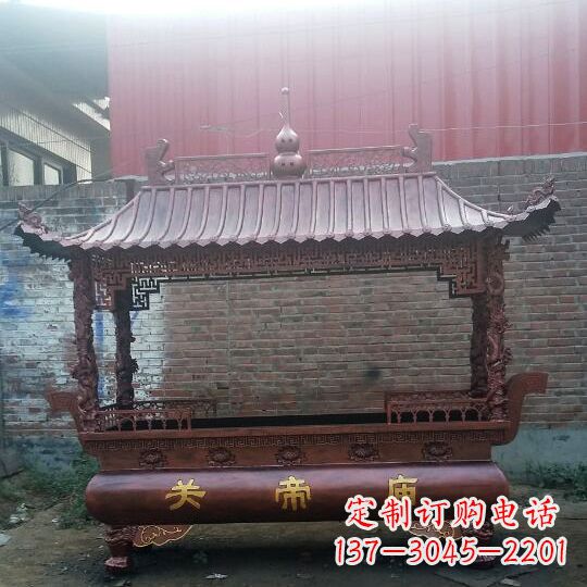 大同方形香炉铜雕塑,精美香炉雕塑