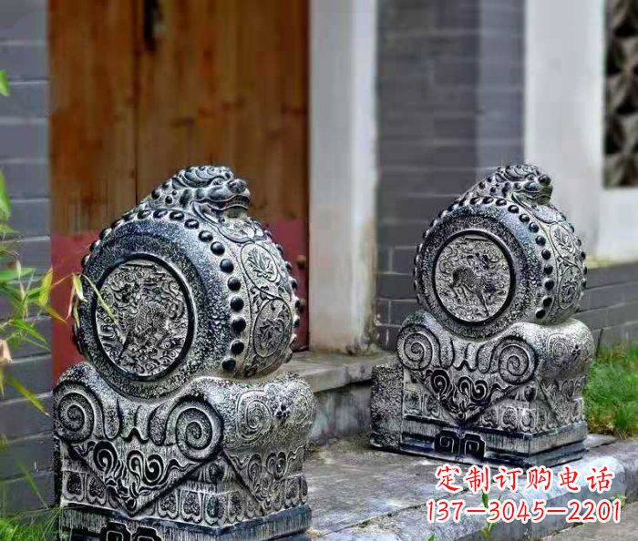 大同精美仿古抱鼓石门墩雕塑