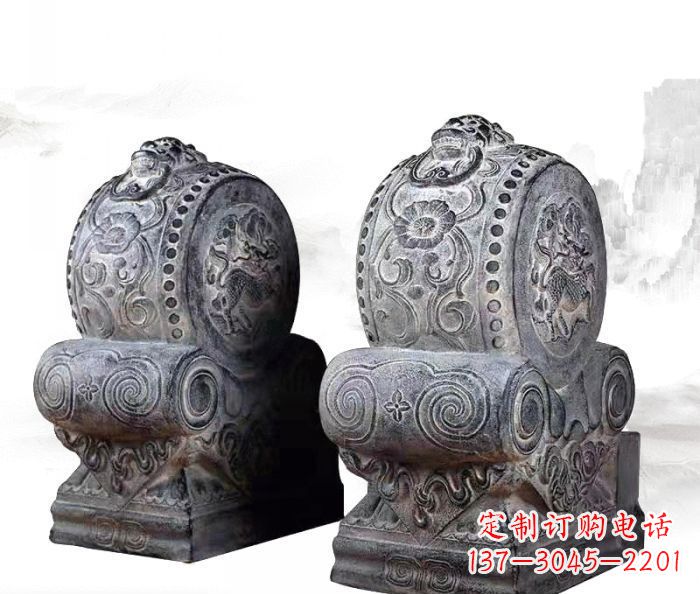 大同仿古抱鼓石门墩雕塑