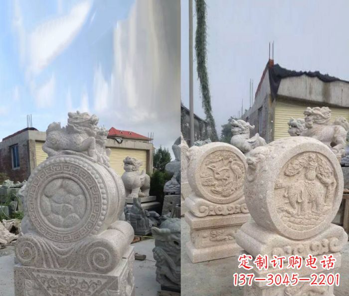 大同仿古抱鼓石门墩雕塑