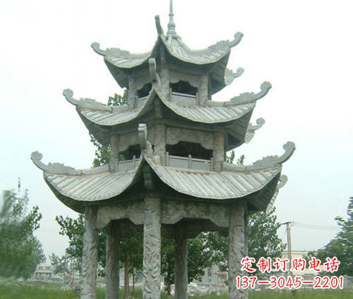 大同仿古多层石雕凉亭