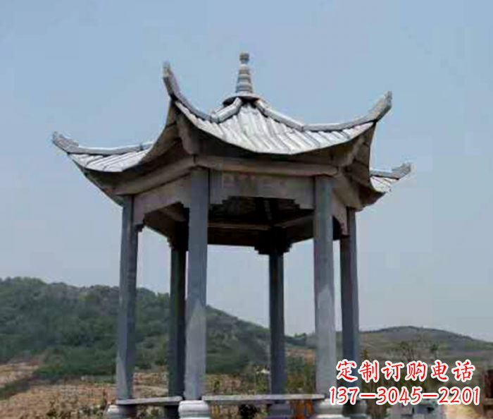 大同仿古六角凉亭石雕 (5)