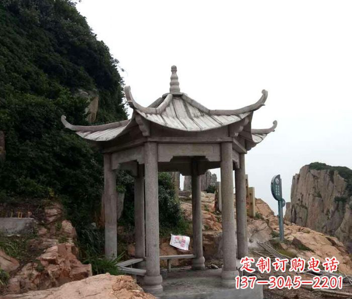 大同风格独特的仿古凉亭石雕