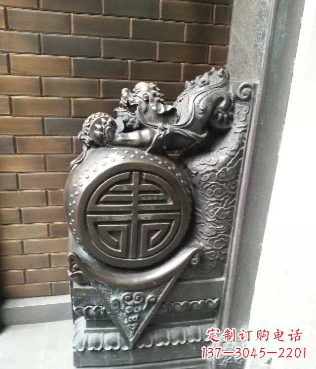 大同精美仿古门墩铜雕