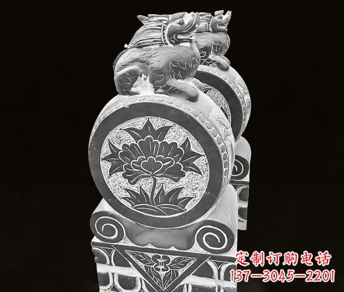 大同仿古麒麟抱鼓石镇宅石门墩