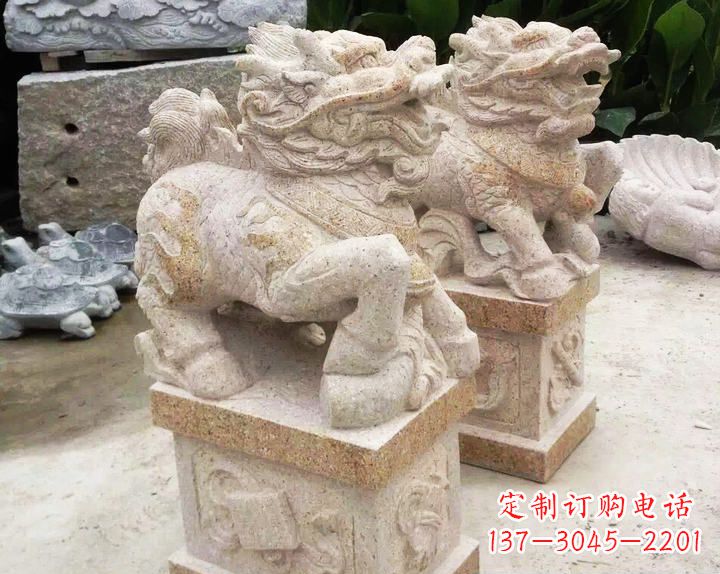 大同仿古麒麟门口镇宅石雕