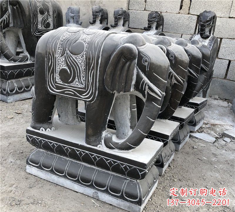 大同仿古青石制造大象雕塑