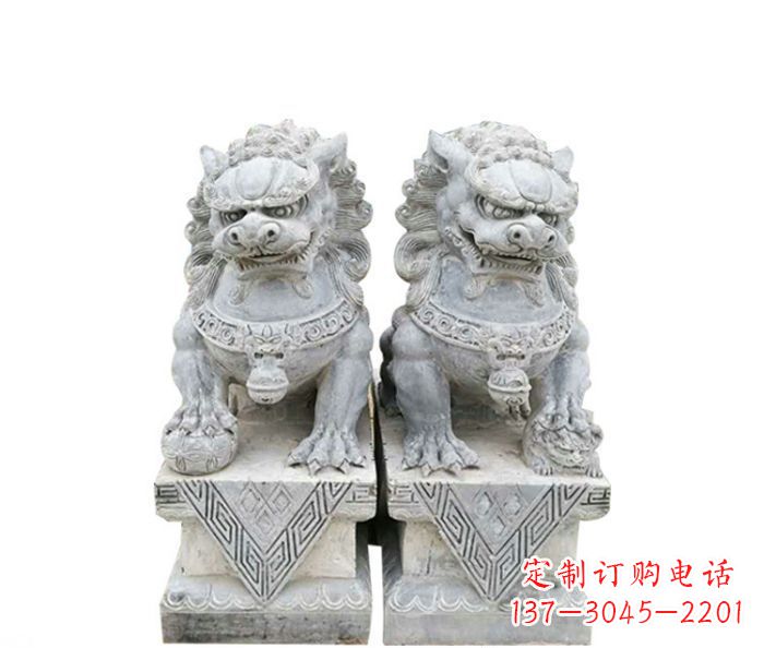 大同古典雄狮石雕