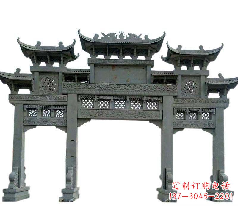 大同精美的仿古大理石牌坊雕塑