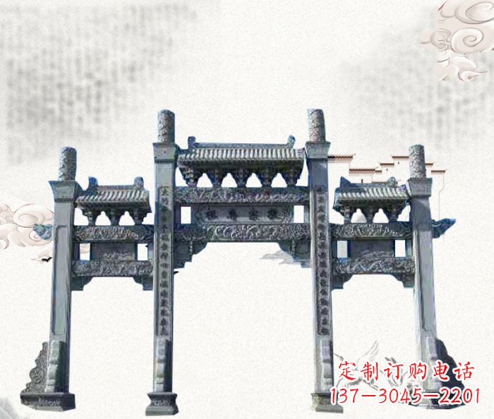 大同精美仿古牌坊雕塑